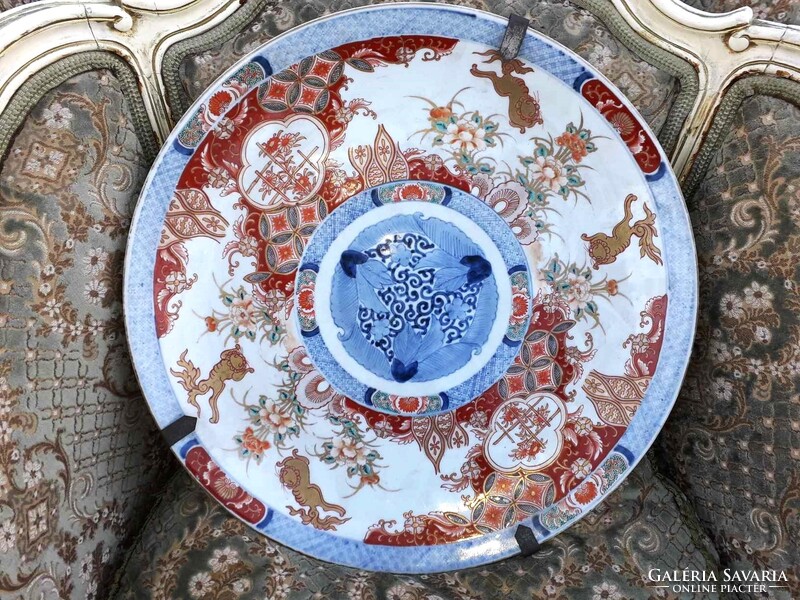 47 cm! Antik  Ko-Imari falitál / Edo korszak.