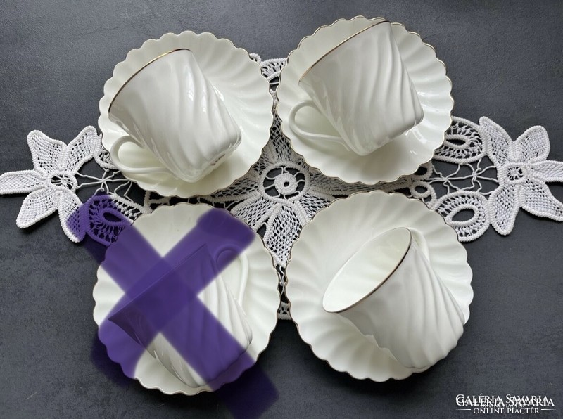 Légies orosz Lomonoszov hófehér csontporcelán csésze szett