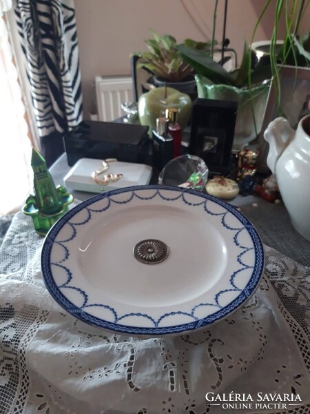 Copeland  Tivadar antik porcelán tortatál fém talpon