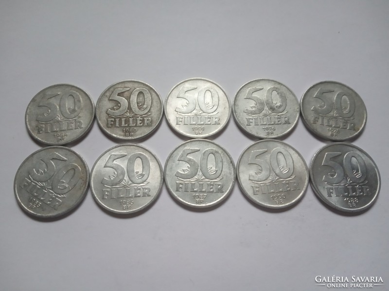 50  Fillér 1976 -1991 ! 10 különböző évszám !