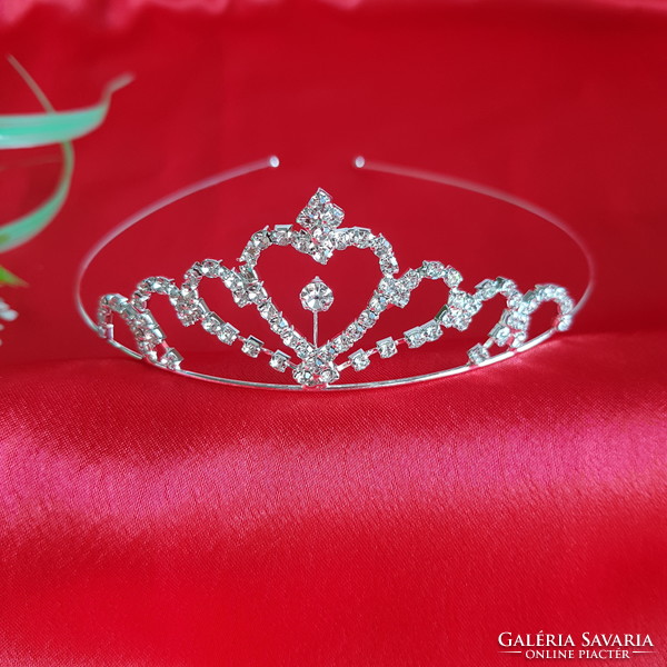 ÚJ, menyasszonyi strasszköves tiara, hajdísz