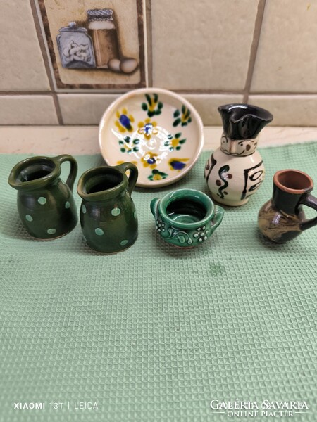 Retro, mini kerámia gyüjtemény eladó! Kanna, Miska kancsó, csupor, kis tál eladó!
