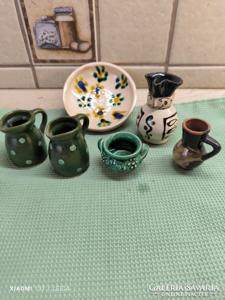 Retro, mini kerámia gyüjtemény eladó! Kanna, Miska kancsó, csupor, kis tál eladó!