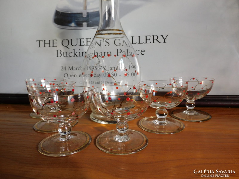 Parádi pöttyös likőrös készlet