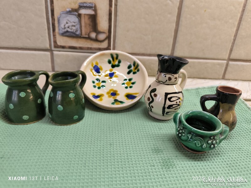 Retro, mini kerámia gyüjtemény eladó! Kanna, Miska kancsó, csupor, kis tál eladó!
