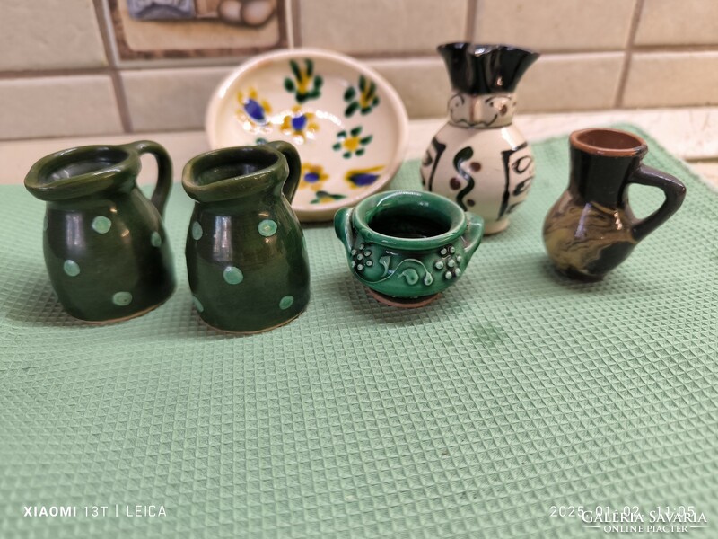 Retro, mini kerámia gyüjtemény eladó! Kanna, Miska kancsó, csupor, kis tál eladó!