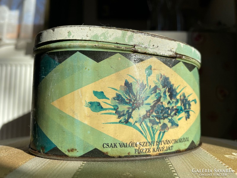 Régi fém pléh dobozok, Szent István cikória, Turán, Dara, Meinl tea, Kneipp maláta