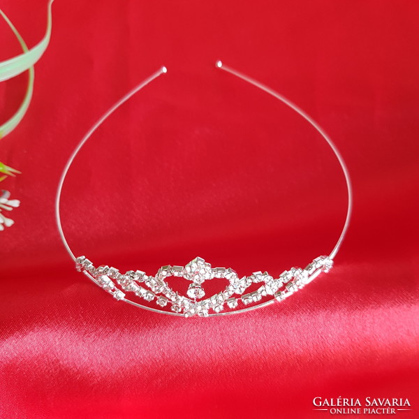 ÚJ, menyasszonyi strasszköves tiara, hajdísz