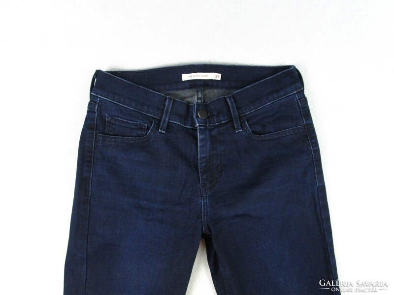 EREDETI LEVIS 710 SUPER SKINNY (W27 / L32) NŐI SÖTÉTKÉK SZTRECCSES FARMER