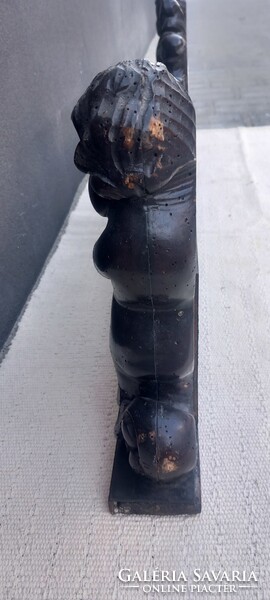 Hatalmas 112 cm barokk puttós fa faragás ajtó dísz ALKUDHATÓ