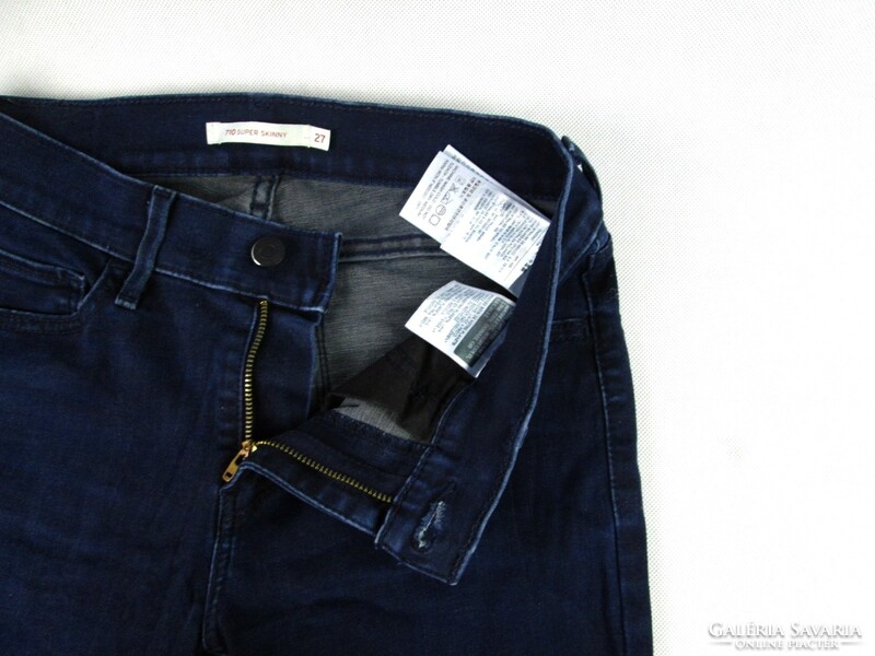 EREDETI LEVIS 710 SUPER SKINNY (W27 / L32) NŐI SÖTÉTKÉK SZTRECCSES FARMER