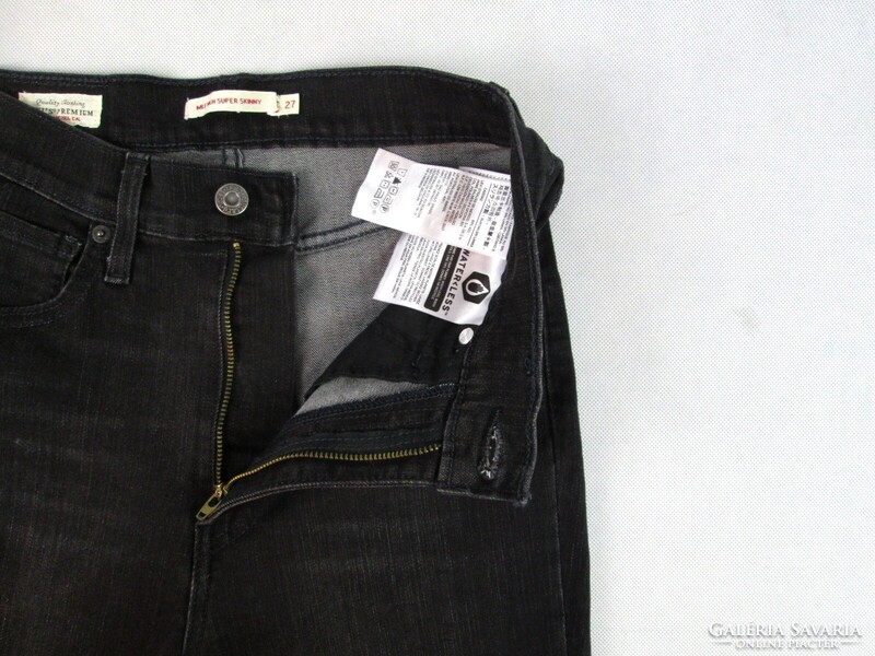 EREDETI LEVIS MILE HIGH SUPER SKINNY (W27 / L30) NŐI FEKETE SZTRECCSES FARMER