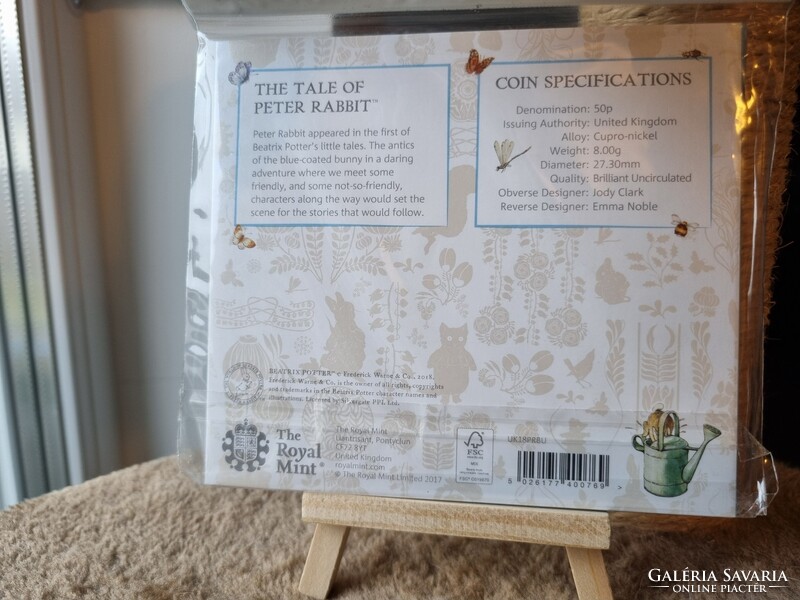 2018 Nyúl Péter, Peter Rabbit 50p 50 penny BU - Royal Mint, Egyesült Királyság