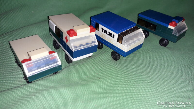 Retro NÉMET DDR GDR NDK -"PB" - PEBE építőjáték "szoci LEGO" kisautók 4db egyben a képek szerint
