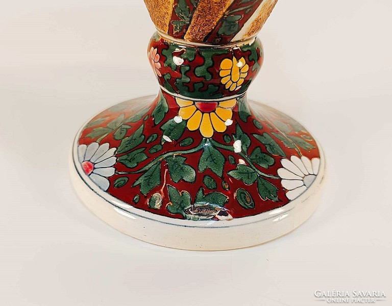 FISCHER J. ANTIK PORCELÁN NAGY MÉRETŰ VÁZA ,35 CM (R049)
