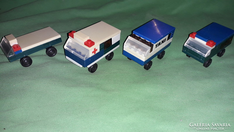 Retro NÉMET DDR GDR NDK -"PB" - PEBE építőjáték "szoci LEGO" kisautók 4db egyben a képek szerint