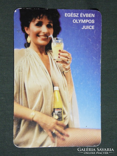 Kártyanaptár, Délker Olympos naracslé,citrom,erotikus női modell,, 1984,  (8)