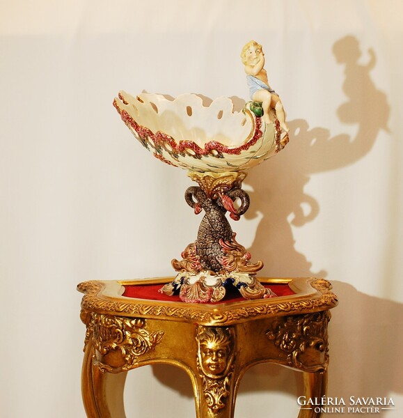 ANTIK EICHWALD PORCELÁN GÖRÖG MITOLÓGIAI SZIRÉN TENGERI NIMFA - XIX. SZÁZAD! EREDETI, JELZETT!