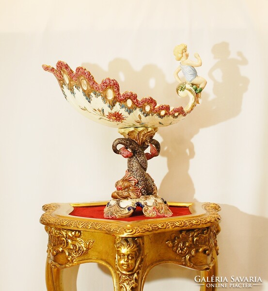 ANTIK EICHWALD PORCELÁN GÖRÖG MITOLÓGIAI SZIRÉN TENGERI NIMFA - XIX. SZÁZAD! EREDETI, JELZETT!