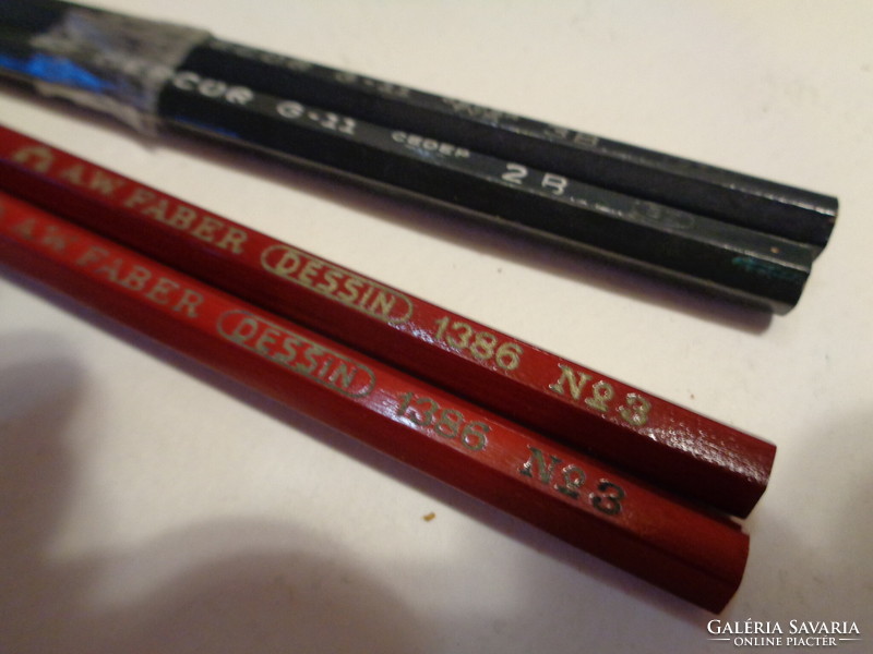 Grafit ceruzák a 60 as évekből   A W  Faber  / Dessin / 1386 N o 3 . 2 db. és Merkur  G-11 BB....2db