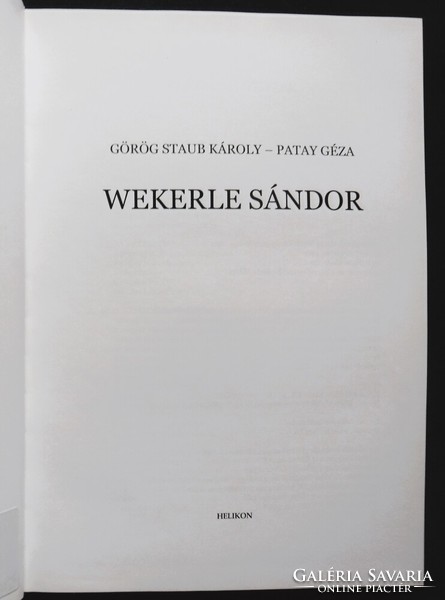 Görög Staub Károly, Patay Géza: Wekerle Sándor