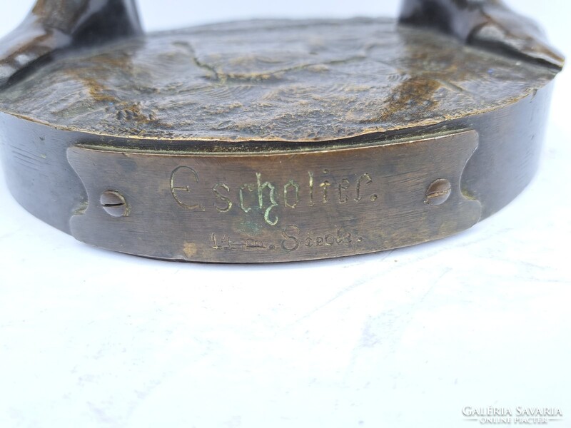 Eredeti antik nagy méretű Emile Louis Picault (1833-1915) "L'escholier" című férfi bronz szobor