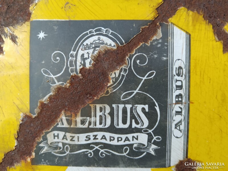 Albus szappan , 100 éves nagyméretü zománctábla , zománcmű Bonyhád