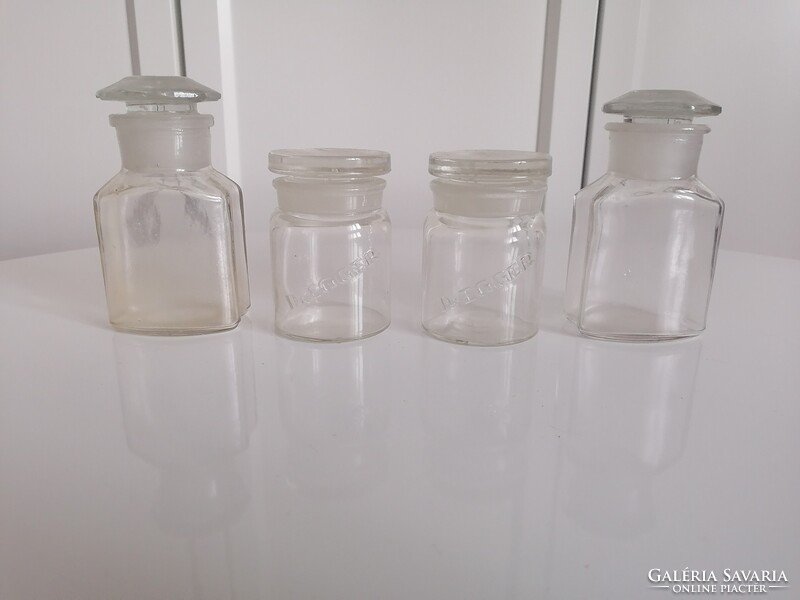 4 db gyógyszertári üvegcse Dr. Egger