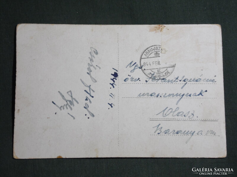 Képeslap,Abaújszántó,mozaik,templon,iskola,utca,hősi emlékmű látkép,részlet,1944-