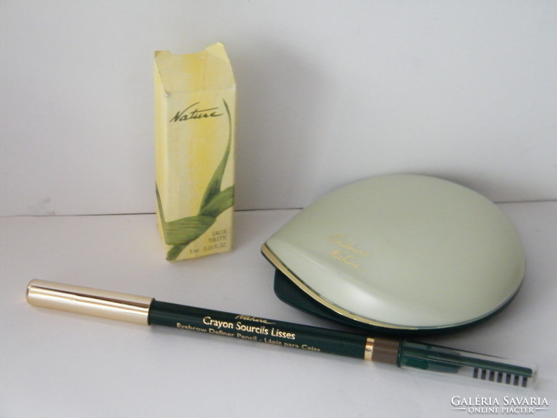 Yves Rocher Couleurs kéttónusú tükrös púder, mini parfüm, szemöldökceruza