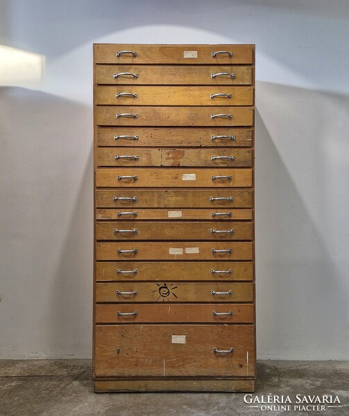 Fiókos műhelyszekrény retró, vintage indusztriál, ipari design