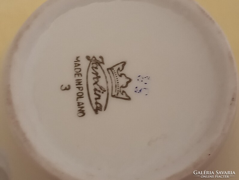 Porcelán tea vagy kávé kiöntő teás kanna Jarolina Lengyel retro 10x17cm