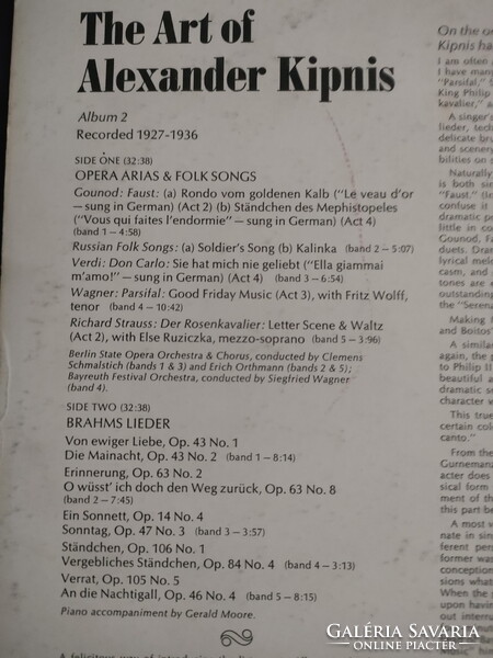 ALEXANDER KIPNIS  - BASSZUS   LP  LAKKLEMEZ VINYL -  NAGYON RITKA !