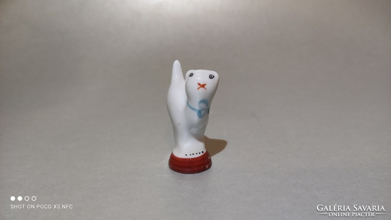 Hollóházi porcelán mini cica csikk elnyomó macska darabáron 2 darab elérhető