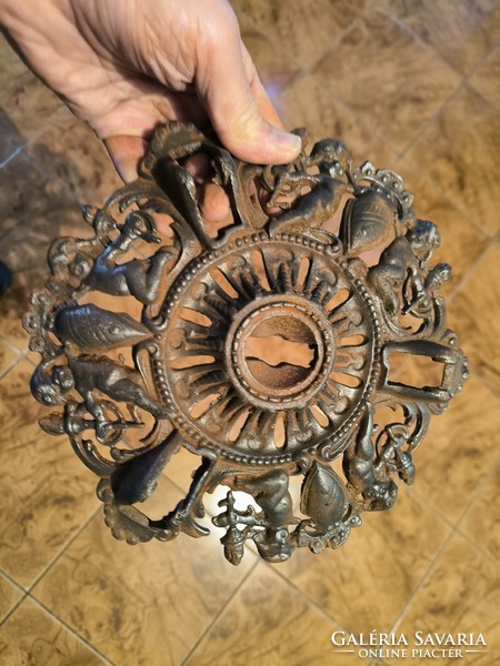 Gyönyörű antik mennyezet Rózsa angyalok öntöttvas lüszter làmpa alkatrész dekoráció film színház