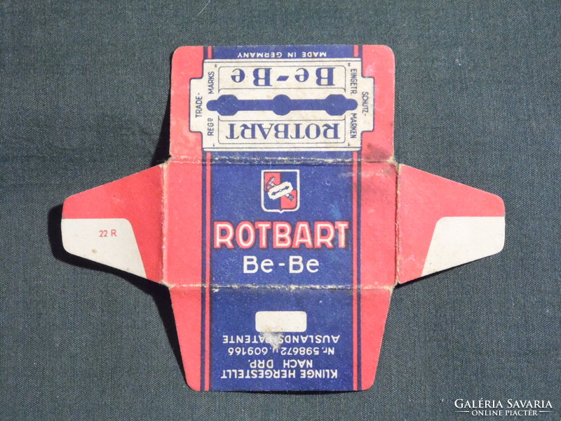 Borotvapenge címke,Európa,Németország,Rotbart Be - Be,1950-