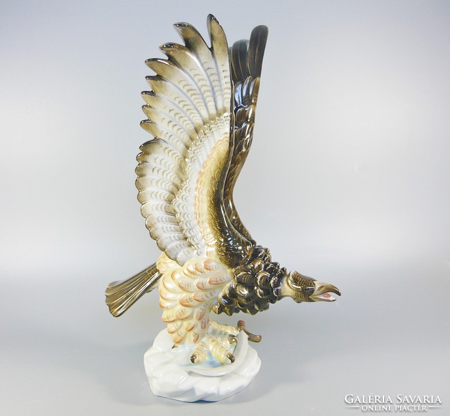 HERENDI MíTIKUS RAGADOZÓ, TURUL MADÁR PORCELÁN FIGURA, 34 CM. HIBÁTLAN ! (B044)