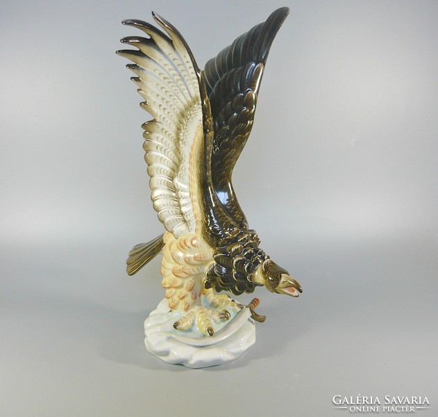 HERENDI MíTIKUS RAGADOZÓ, TURUL MADÁR PORCELÁN FIGURA, 34 CM. HIBÁTLAN ! (B044)