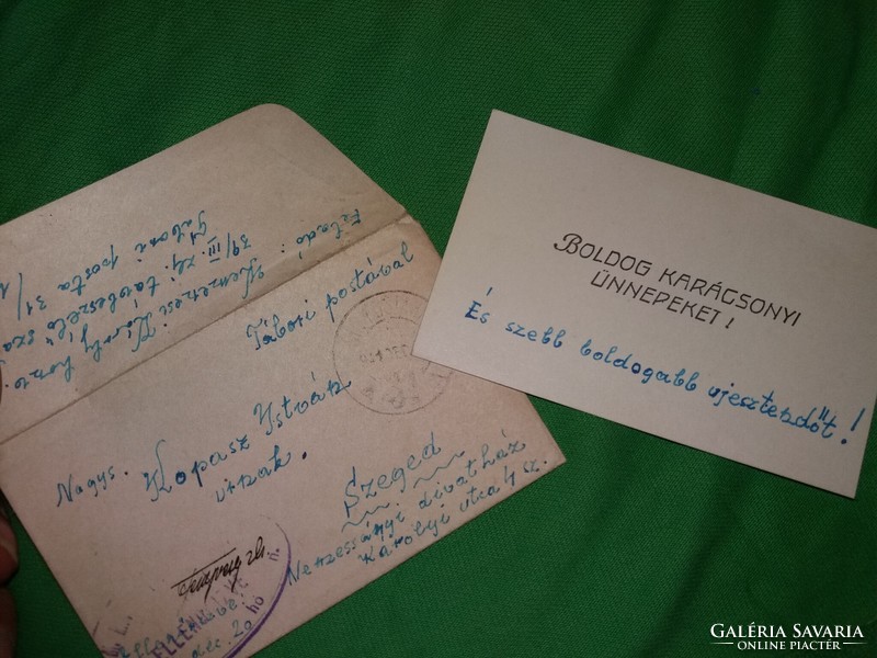 1941.12.20 II.VH. keleti front Tábori posta karácsonyi üdvözlet borítékban pecsételve képek szerint
