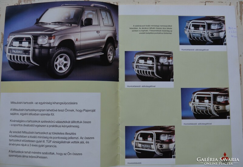 Mitsubishi Pajero eredeti tartozékok prospektus magyar nyelvű