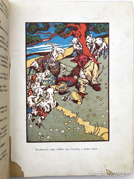 Grimm meséi - antik mesekönyv ritkaság Jaschik Álmos szines illusztrációival, 1922