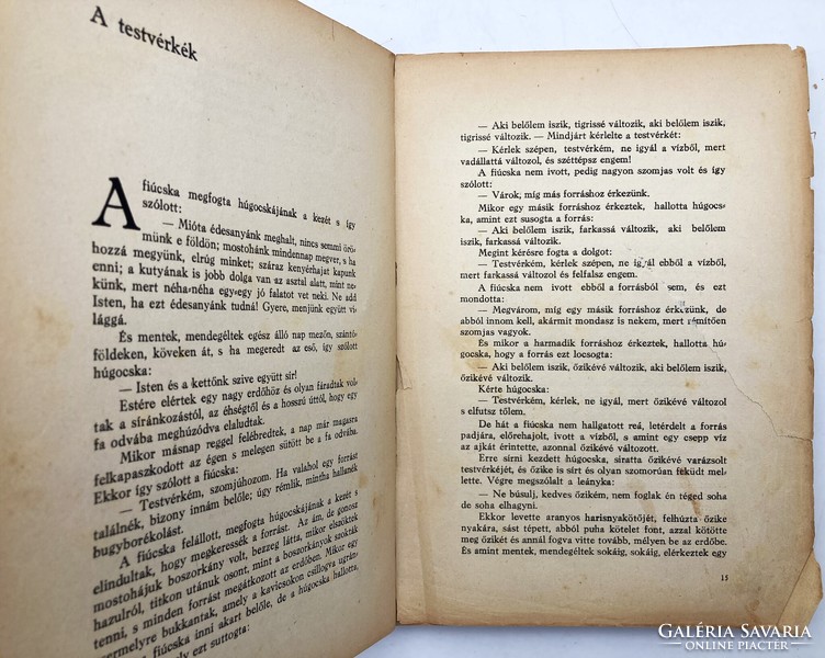 Grimm meséi - antik mesekönyv ritkaság Jaschik Álmos szines illusztrációival, 1922