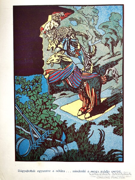 Grimm meséi - antik mesekönyv ritkaság Jaschik Álmos szines illusztrációival, 1922