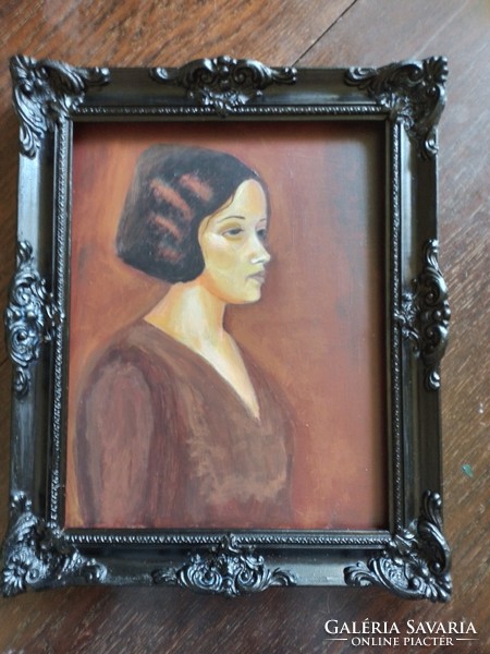 Czigány Dezső Álmodozó fiatal hölgy festmény akril másolata