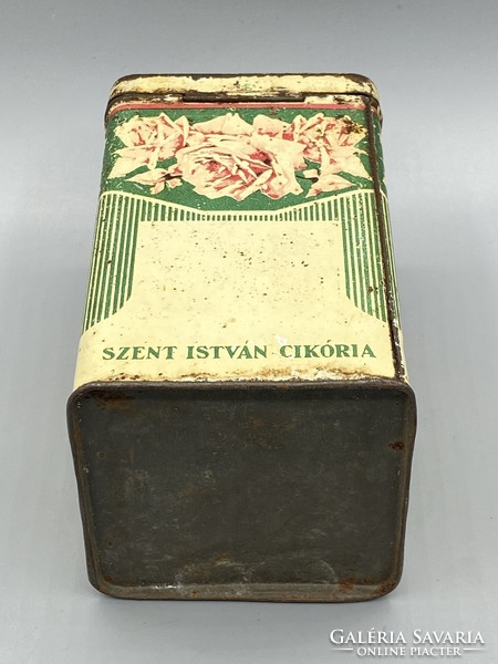 SZENT ISTVÁN cikória kávé fémdoboz, FGY gyártói jelzéssel  c1930-40