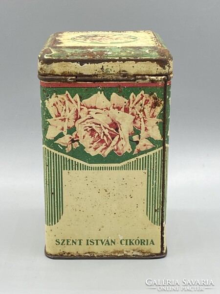 SZENT ISTVÁN cikória kávé fémdoboz, FGY gyártói jelzéssel  c1930-40