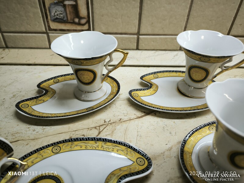 Porcelán reggeliző szett eladó! Capuccinó pohár alátéttel 5 db eladó!