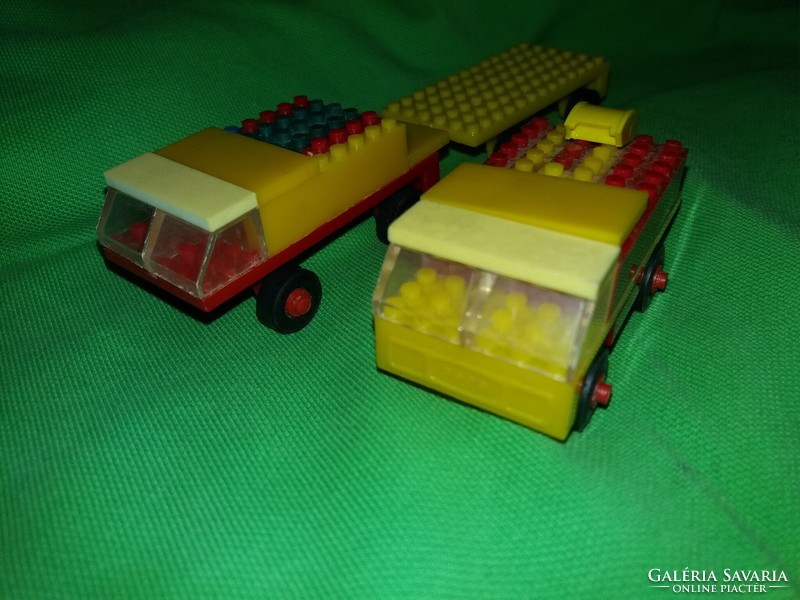 Régi "SZOCI LEGO" bootleg kisalapú PEBE PB építőből 3 db kisautó jó állapotban egybe képek szerint