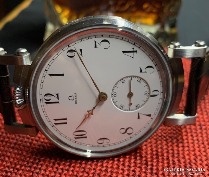 Eladó új Omega zsebóra beépítés üveg hátlappal 1938-ból