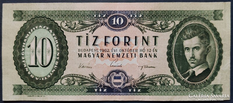 10 Forint 1962, F+.